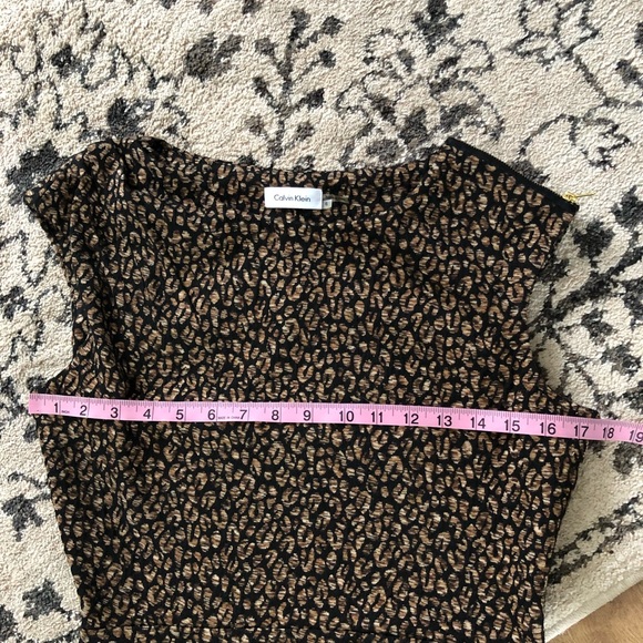 CALVIN KLEIN leopard print sheath dress 6 - Picture 7 of 13